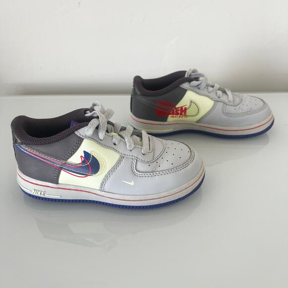 Nike Air Force 1 LV8 Youth Size 10C CU1030-001 Gray Blue - Picture 7 of 9